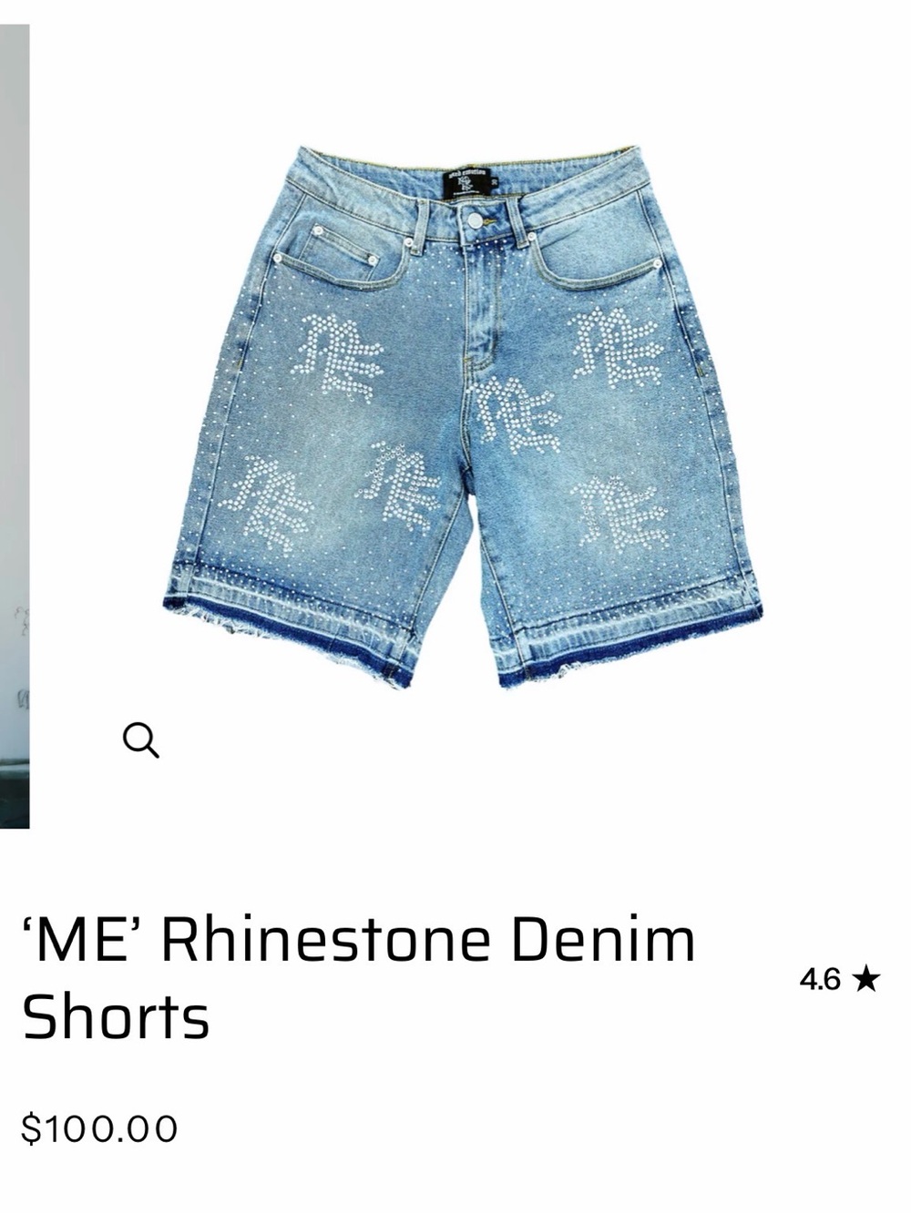 "ME" Rhinestone Denim Shorts